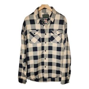 Dixxon Flannel Shirt The Bravo Mens XL Cream Black Plaid Button Work Trucker